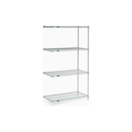 Global Equipment Nexelate    Silver Epoxy Wire Shelving Add-On 36"W x 18"D x 54"H A18365EP